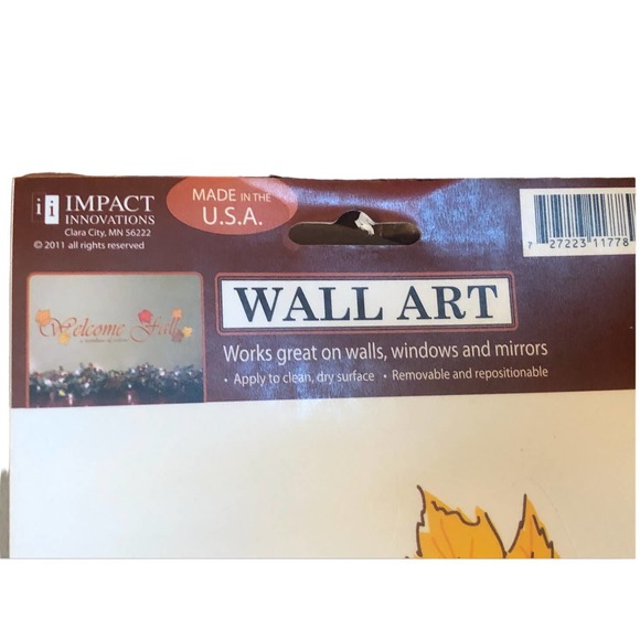 NWT Vintage Thanksgiving Fall Wall Window Art Removable Reusable Welcome Fall - Picture 6 of 6